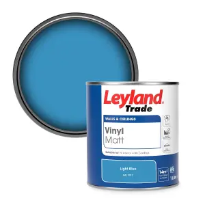 Leyland Trade Vinyl Matt Walls & Ceilings Emulsion Paint Light Blue (RAL 5012) 1L