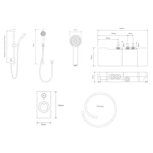 Aqualisa Visage Smart Concealed valve Gravity-pumped Wall fed Smart Digital 4-spray pattern Shower with Adjustable Shower head