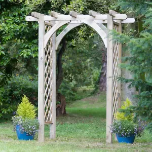 Zest Horizon Wooden Garden Arch Pergola Plant Support Trellis FSC Wood