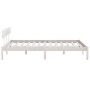 Berkfield Bed Frame White Solid Wood Pine 200x200 cm