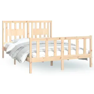 Berkfield Bed Frame with Headboard Solid Wood Pine 140x200 cm