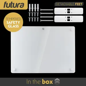 Futura Electric 1000W WIFI Glass Radiator Panel Heater White Wall Mounted or Floor Standing Bathroom Safe Timer and Thermostat