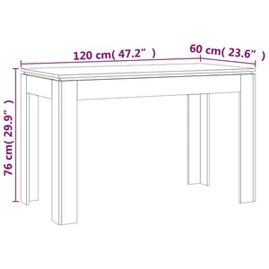 Seeger Dining Table 120x60x76 cm Engineered Wood Grey