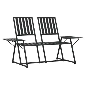 Berkfield 2-Seater Garden Bench 165 cm Black Steel