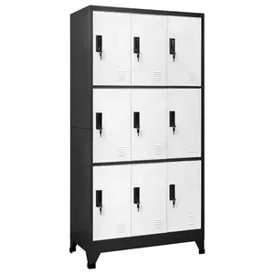 Berkfield Locker Cabinet Anthracite and White 90x45x180 cm Steel