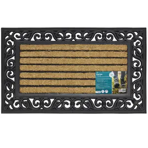 JVL Karina Rubber Tuffscrape Coir Doormat 45x75 cm