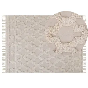 Cotton Area Rug 140 x 200 cm Beige SULUOVA