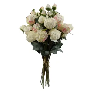 6 x 55cm Cream Peony Artificial Flower