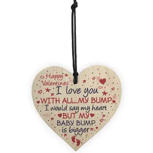 Red Ocean Valentines Gift For Boyfriend Husband Daddy To Be Gifts From Bump Daddy To Be Card Keepsake Wooden Heart