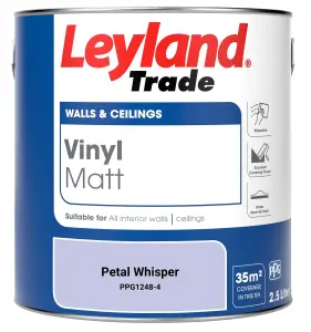 Leyland Trade Vinyl Matt Walls & Ceilings Emulsion Paint Petal Whisper (PPG1248-4) 2.5L