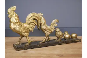 Gold Chicken Evolution Garden and Home Ornament