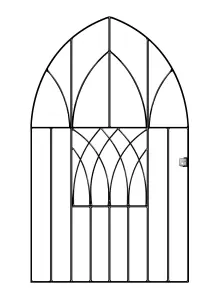 ABBI Metal Low Bow Top Garden Gate 838mm GAP x 1181mm High ABZP52