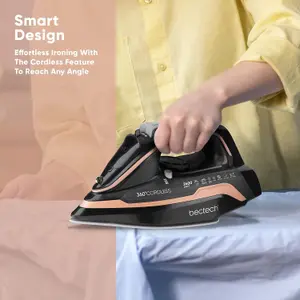 2400W Cordless Steam Iron with 320ml Large Capacity Water Tank Ceramic Non-stick