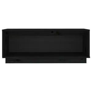 Berkfield TV Cabinet Black 90x35x35 cm Solid Wood Pine