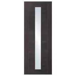 Internal Laminate Umber Grey Forli Door with Clear Glass  - 1981 x 838 x 35mm (33")