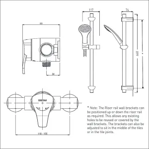 Bristan Invigor Gloss Chrome effect Wall-mounted Thermostatic Mixer shower