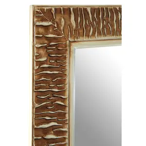 Interiors by Premier Zelma Champagne Finish Ridged Wall Mirror