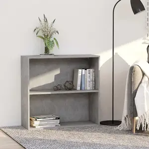 Berkfield 2-Tier Book Cabinet Concrete Grey 80x30x76.5 cm Engineered Wood