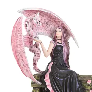 Anne Stokes Elegant Dragon Figurine Pink/Black/Green (One Size)