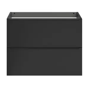 GoodHome Imandra Slimline Matt Black Wall-mounted Bathroom Cabinet (H) 600mm (W) 800mm