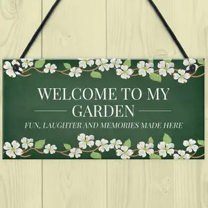 Red Ocean Garden Welcome Signs Novelty Garden Shed Plaques Home Decor Garden Gifts For Her