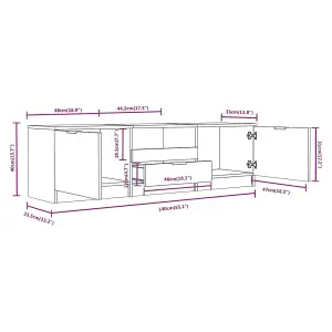 Berkfield TV Cabinet White 140x35x40 cm Engineered Wood