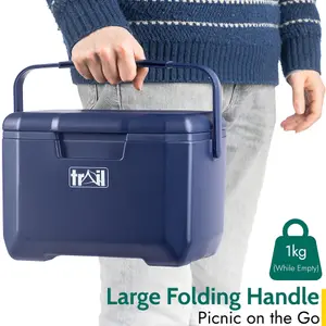 Trail Small Cool Box 5L Insulated Hard Cooler Hot Cold Food Drink Picnic Lunch Camping - Dark Blue