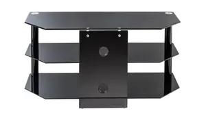 Essentials TV-Stand with 3 Shelves Black Glass ESS1000/3-BLK