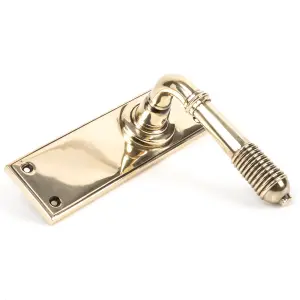 From The Anvil Aged Brass Reeded Lever Latch Set