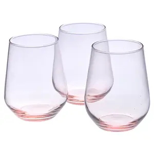 Queensway Home & Dining 425ml 6 Pcs Pink Coloured Tumbler Short Cocktails Juice Glasses