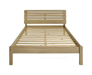 Santana 4ft6 Double Bed Frame in Light Oak and Rattan Effect