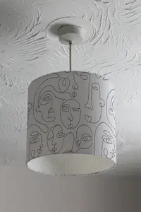 line drawing of faces (Ceiling & Lamp Shade) / 45cm x 26cm / Lamp Shade