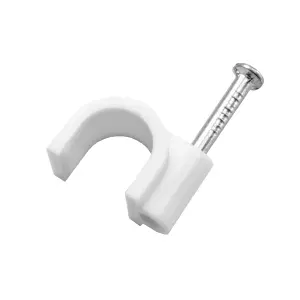 CORElectric White Round 5mm Not self-adhesive Cable clip Pack of 20