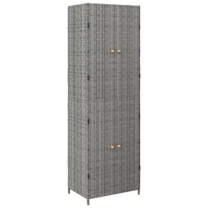 Berkfield Garden Storage Cabinet Grey 59x40x180 cm Poly Rattan