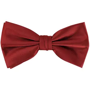 Burgundy Satin Polyester Bow Tie for Casual & Formal Wear, Wedding Party Accessory