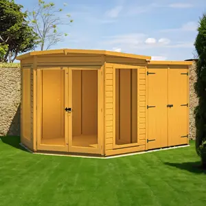 Shire Barclay Corner Summerhouse With Side Shed 7 Ft X 11 Ft