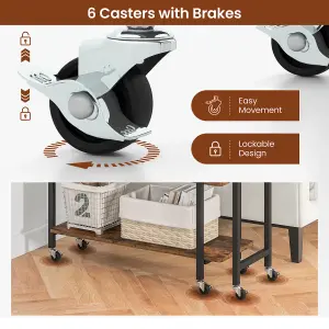 Costway L-shaped Mobile 360 Rotating Corner Computer Desk Laptop Computer PC Desk Home Office