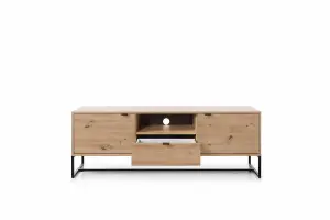 Elegant Oak Artisan TV Cabinet W1530mm H540mm D390mm - Versatile Storage for Modern Living Spaces