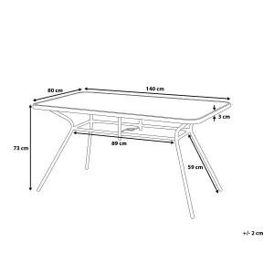 Beliani Minimalist Garden Table Glass Black LIVO