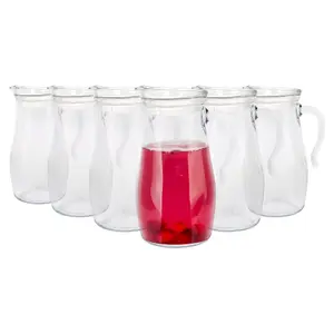 1.8L Misket Glass Water Jugs with Silicone Lid - Pack of 6 - By LAV