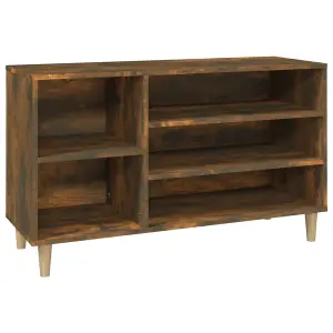 Berkfield Shoe Cabinet Smoked Oak 102x36x60 cm Engineered Wood