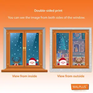 Walplus Xmas With Santa And Friends Window Cling