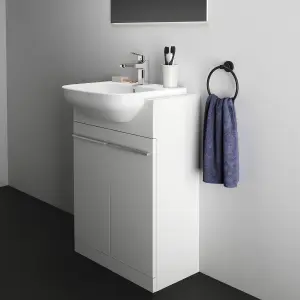 Ideal Standard i.life A Gloss White Rectangular Semi-recessed Basin (W)50cm