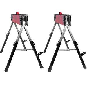 Excel Steel Sawhorse Adjustable Legs Twin Pack 1178Kg Capacity