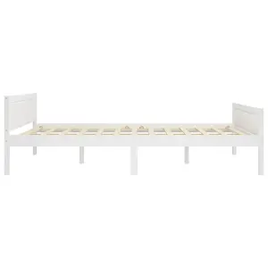 Berkfield Bed Frame Solid Pinewood White 140x200 cm