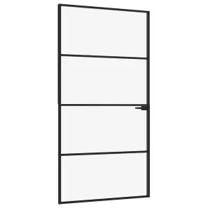 Berkfield Interior Door Black 102x201.5 cm Tempered Glass&Aluminium