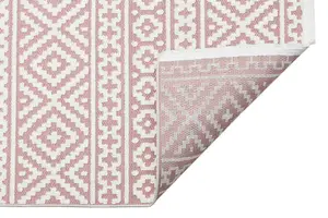 Pink Outdoor Rug, Geometric Stain-Resistant Rug For Patio Decks, 3mm Modern Outdoor Luxurious Area Rug- 190cm X 290cm