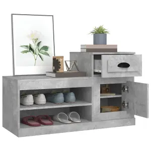 Berkfield Shoe Cabinet Concrete Grey 100x42x60 cm Engineered Wood