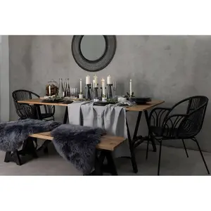 Interiors by Premier Black Natural Rattan Chair with Raised Sides, Rustless Rattan Chair, Easy Cleaning Rattan Armchair