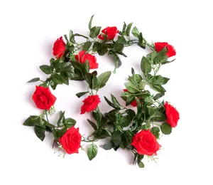 Best Artificial 7ft Red Silk Rose Garland